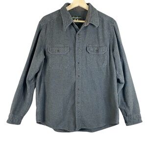Eddie Bauer Men’s Gray Chamois Flannel Longsleeve Casual Button Up Size Large